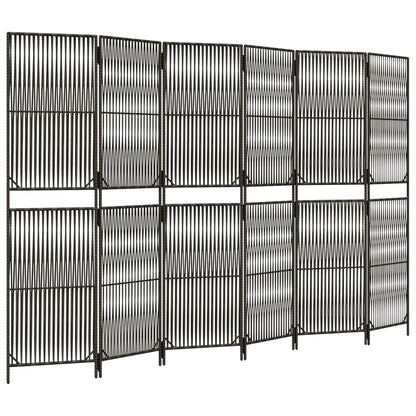 Room Divider with 6 Gray Panels in Polyrattan