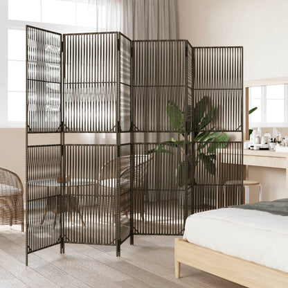 Room Divider with 6 Gray Panels in Polyrattan