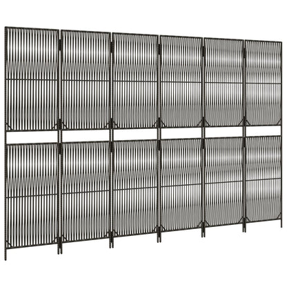 Room Divider with 6 Gray Panels in Polyrattan