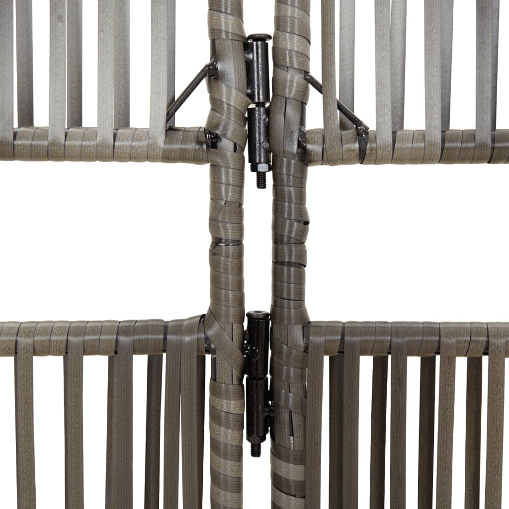 Room Divider with 6 Gray Panels in Polyrattan