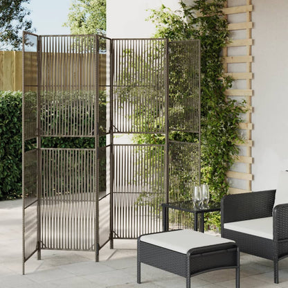 Room Divider with 6 Gray Panels in Polyrattan