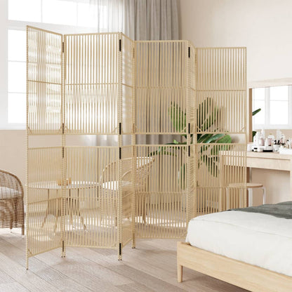 Room Divider with 6 Beige Panels in Polyrattan