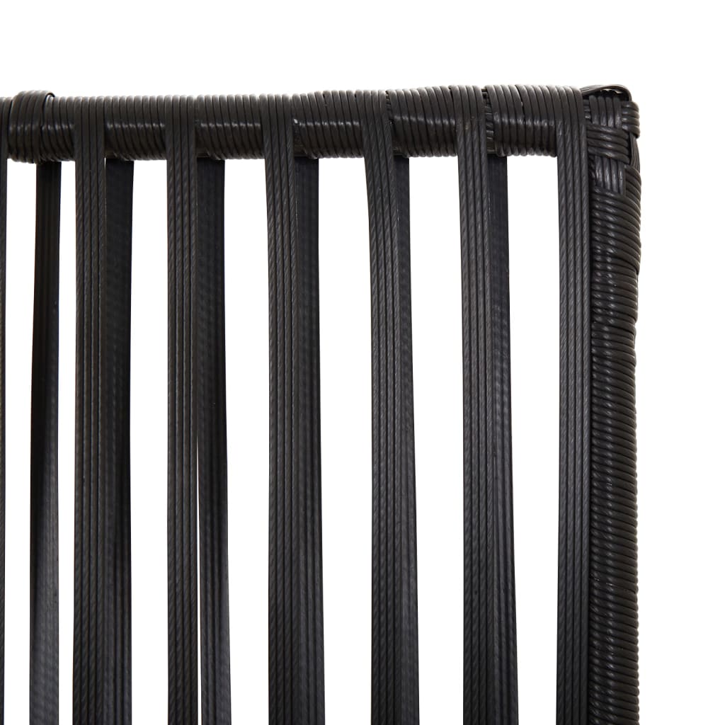 Black 4-Panel Room Divider in Polyrattan