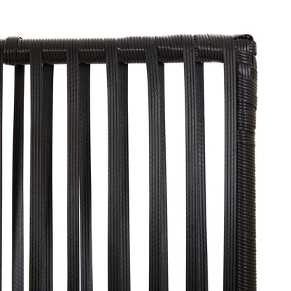 Black 4-Panel Room Divider in Polyrattan