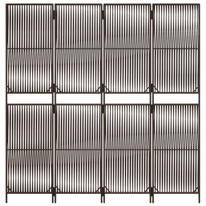 Divisorio per Ambienti a 4 Pannelli Marrone in Polyrattan - homemem39