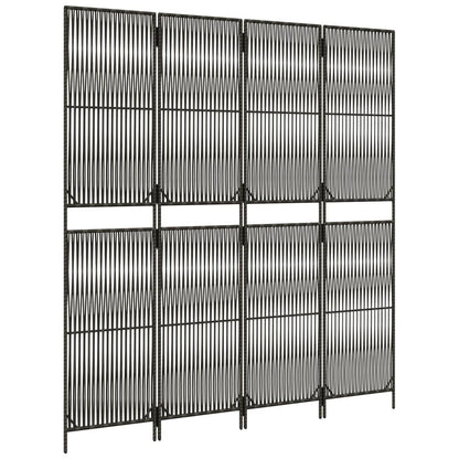 Room Divider with 4 Gray Panels in Polyrattan