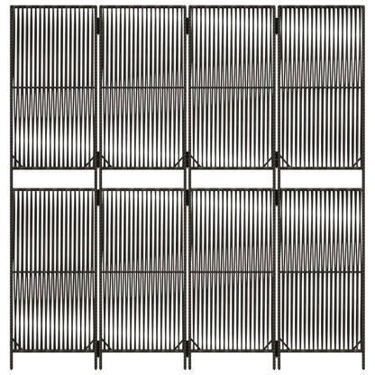 Divisorio per Ambienti a 4 Pannelli Grigio in Polyrattan - homemem39