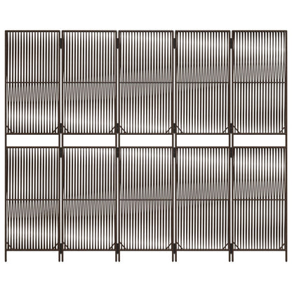 Divisorio per Ambienti a 5 Pannelli Marrone in Polyrattan - homemem39