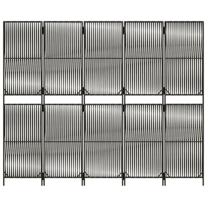 Divisorio per Ambienti a 5 Pannelli Grigio in Polyrattan - homemem39