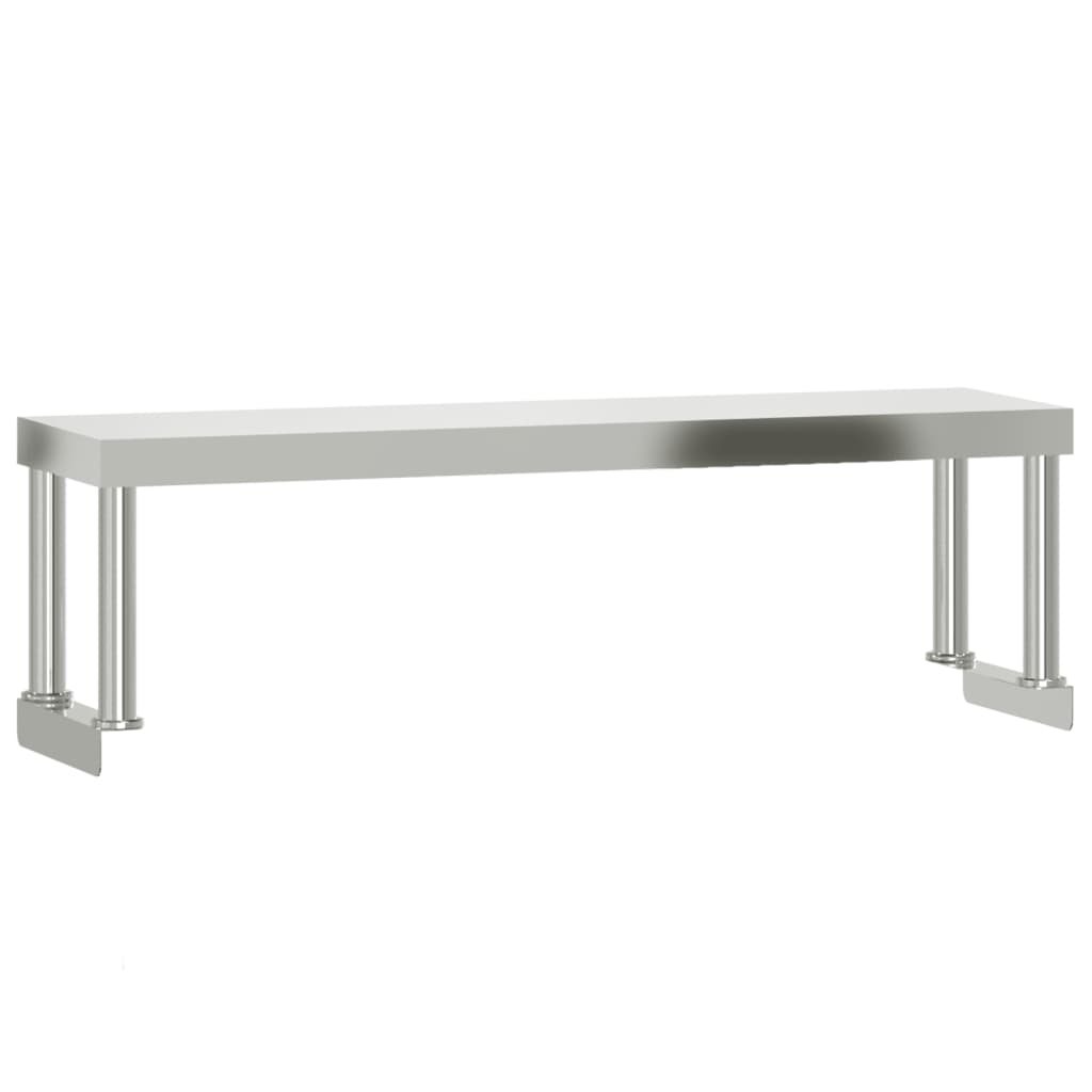 Tavolo Lavoro Cucina con Ripiano 110x55x120 cm Acciaio Inox - homemem39