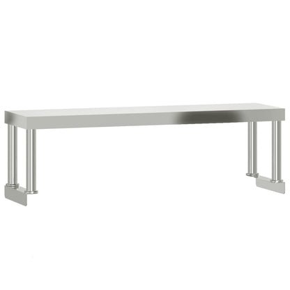 Tavolo Lavoro Cucina con Ripiano 110x55x120 cm Acciaio Inox - homemem39