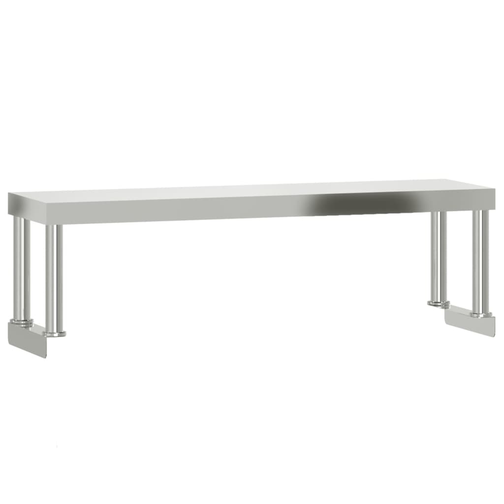 Tavolo Lavoro Cucina con Ripiano 110x55x120 cm Acciaio Inox | homemem39