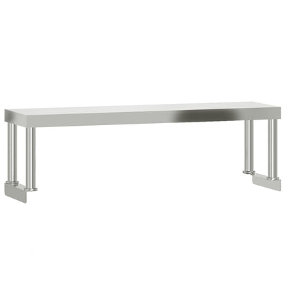Tavolo Lavoro Cucina con Ripiano 110x55x120 cm Acciaio Inox - homemem39