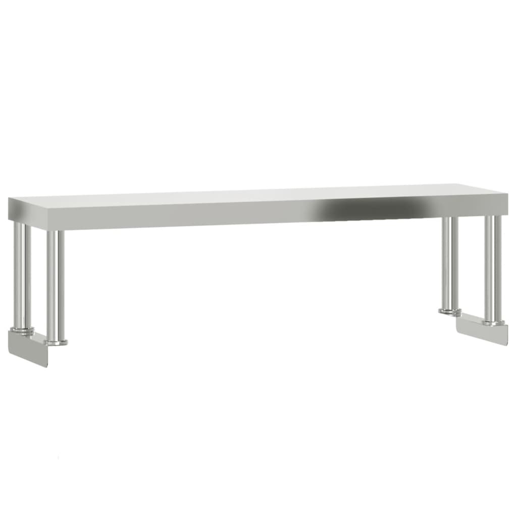 Tavolo Lavoro Cucina con Ripiano 110x55x120 cm Acciaio Inox - homemem39