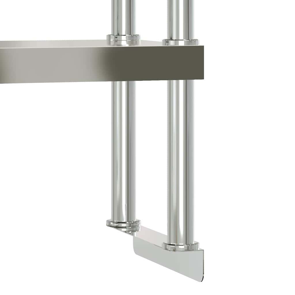 Tavolo Lavoro Cucina con Ripiano 110x30x150 cm Acciaio Inox | homemem39