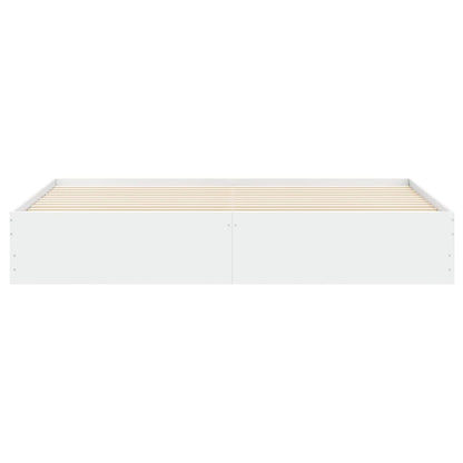 Giroletto con Cassetti Bianco 200x200 cm in Legno Multistrato | homemem39