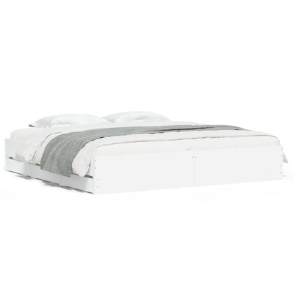 Giroletto con Cassetti Bianco 180x200 cm in Legno Multistrato | homemem39
