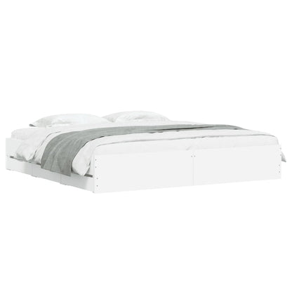 Giroletto con Cassetti Bianco 180x200 cm in Legno Multistrato | homemem39