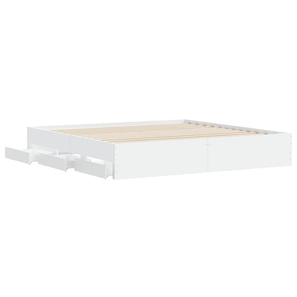 Giroletto con Cassetti Bianco 180x200 cm in Legno Multistrato | homemem39