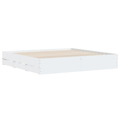 Giroletto con Cassetti Bianco 180x200 cm in Legno Multistrato | homemem39