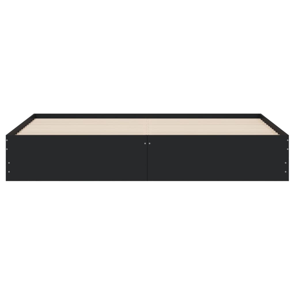 Giroletto con Cassetti Nero 180x200 cm in Legno Multistrato | homemem39