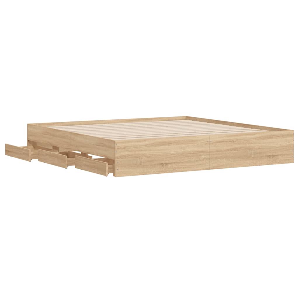 Giroletto Cassetti Rovere Sonoma 180x200 cm Legno Multistrato | homemem39