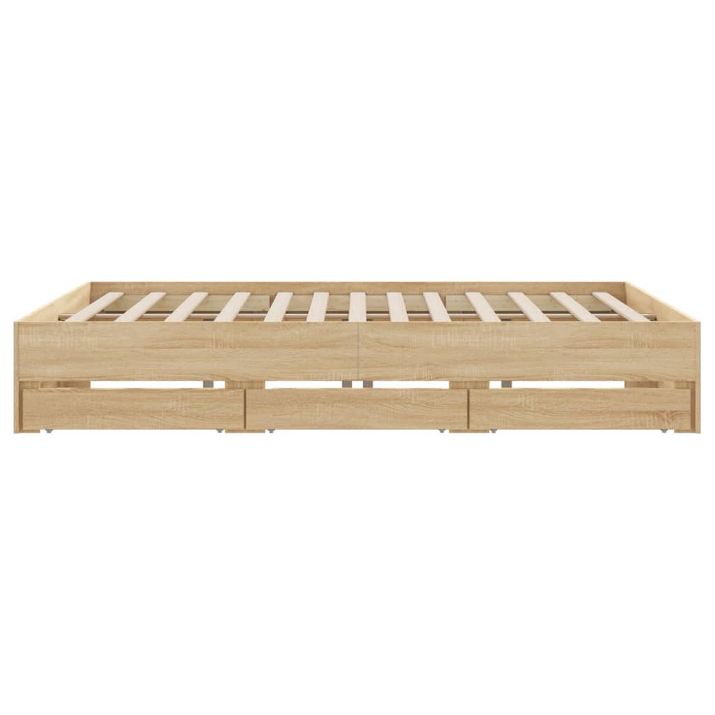 Giroletto Cassetti Rovere Sonoma 180x200 cm Legno Multistrato | homemem39