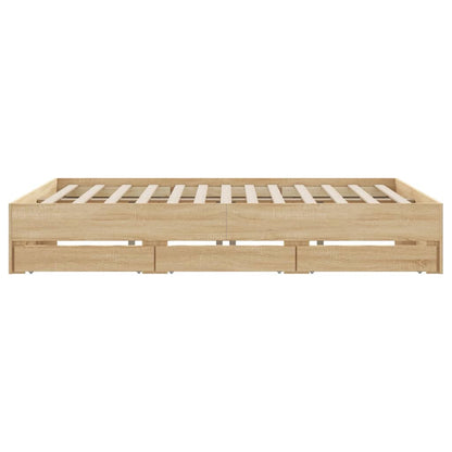 Giroletto Cassetti Rovere Sonoma 180x200 cm Legno Multistrato | homemem39