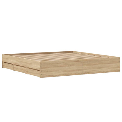 Giroletto Cassetti Rovere Sonoma 180x200 cm Legno Multistrato | homemem39