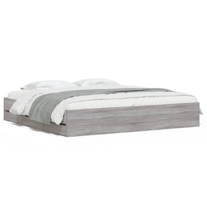 Giroletto Cassetti Grigio Sonoma 180x200 cm Legno Multistrato | homemem39