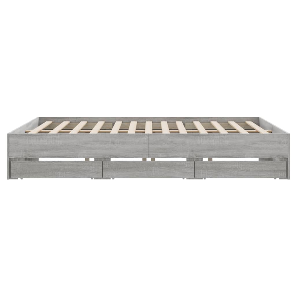 Giroletto Cassetti Grigio Sonoma 180x200 cm Legno Multistrato | homemem39