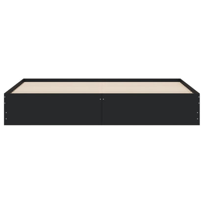 Giroletto con Cassetti Nero 160x200 cm in Legno Multistrato | homemem39