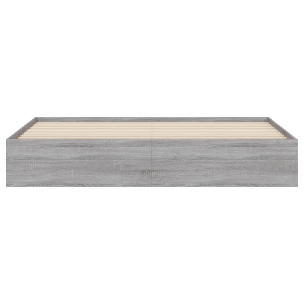 Sonoma Gray Bed Frame with Drawers 160x200 cm Plywood