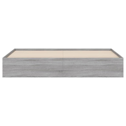 Sonoma Gray Bed Frame with Drawers 160x200 cm Plywood