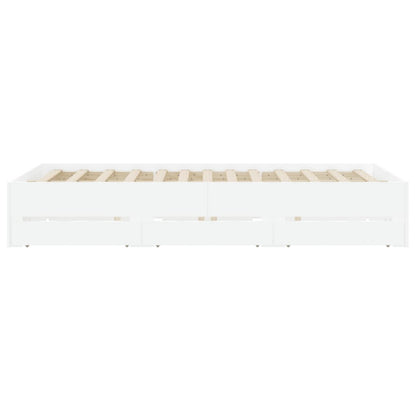 Giroletto con Cassetti Bianco 150x200 cm in Legno Multistrato | homemem39