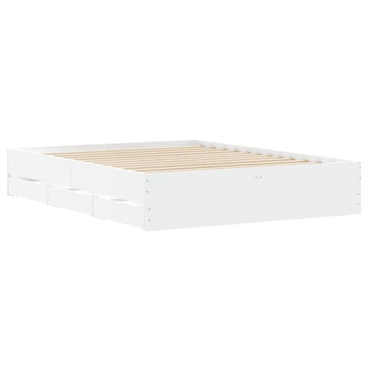 Giroletto con Cassetti Bianco 150x200 cm in Legno Multistrato | homemem39