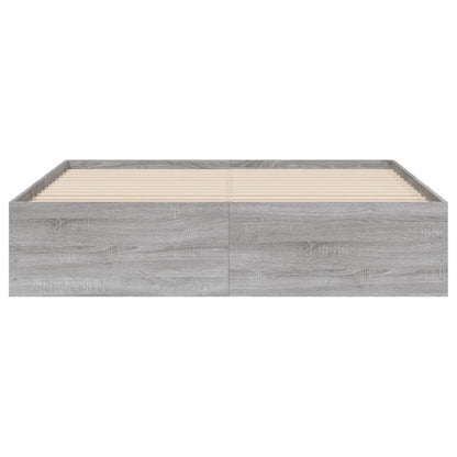 Sonoma Gray Bed Frame with Drawers 150x200 cm Plywood