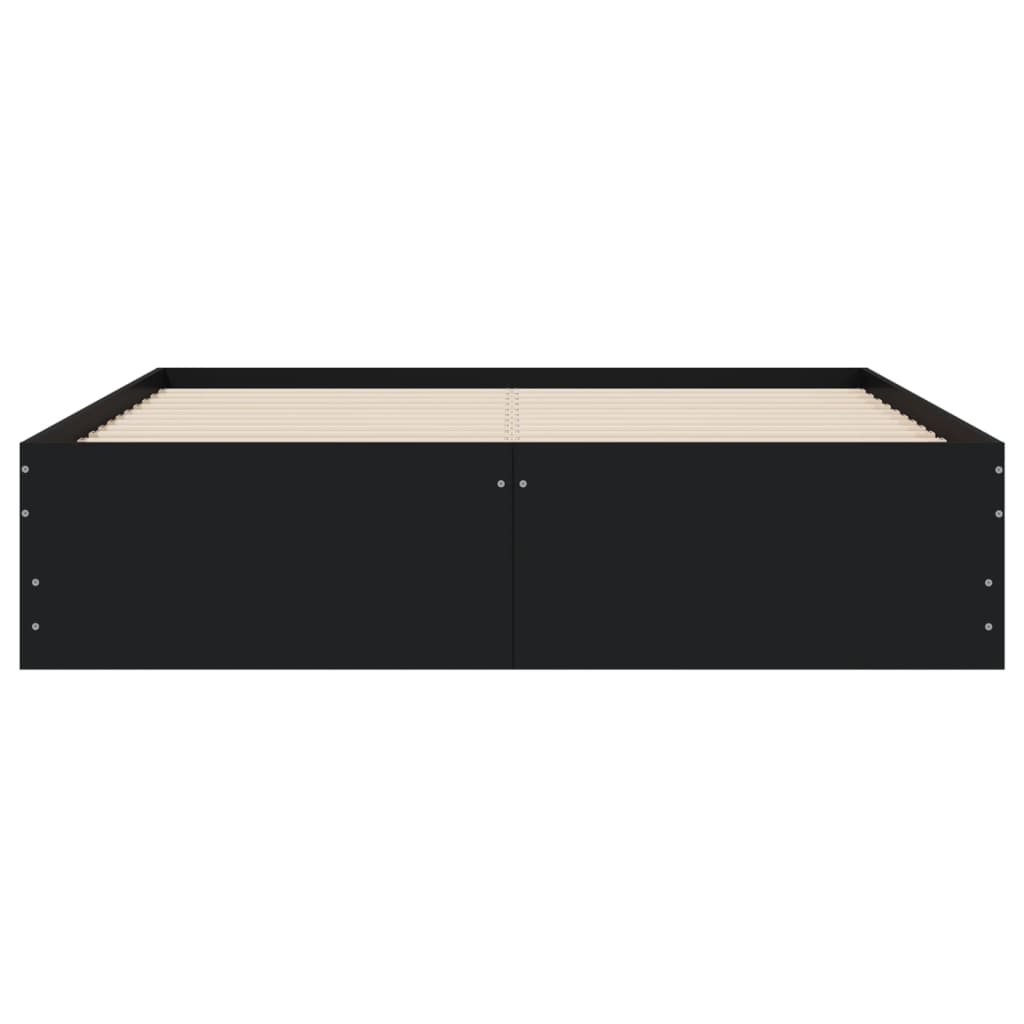 Giroletto con Cassetti Nero 120x200 cm in Legno Multistrato - homemem39