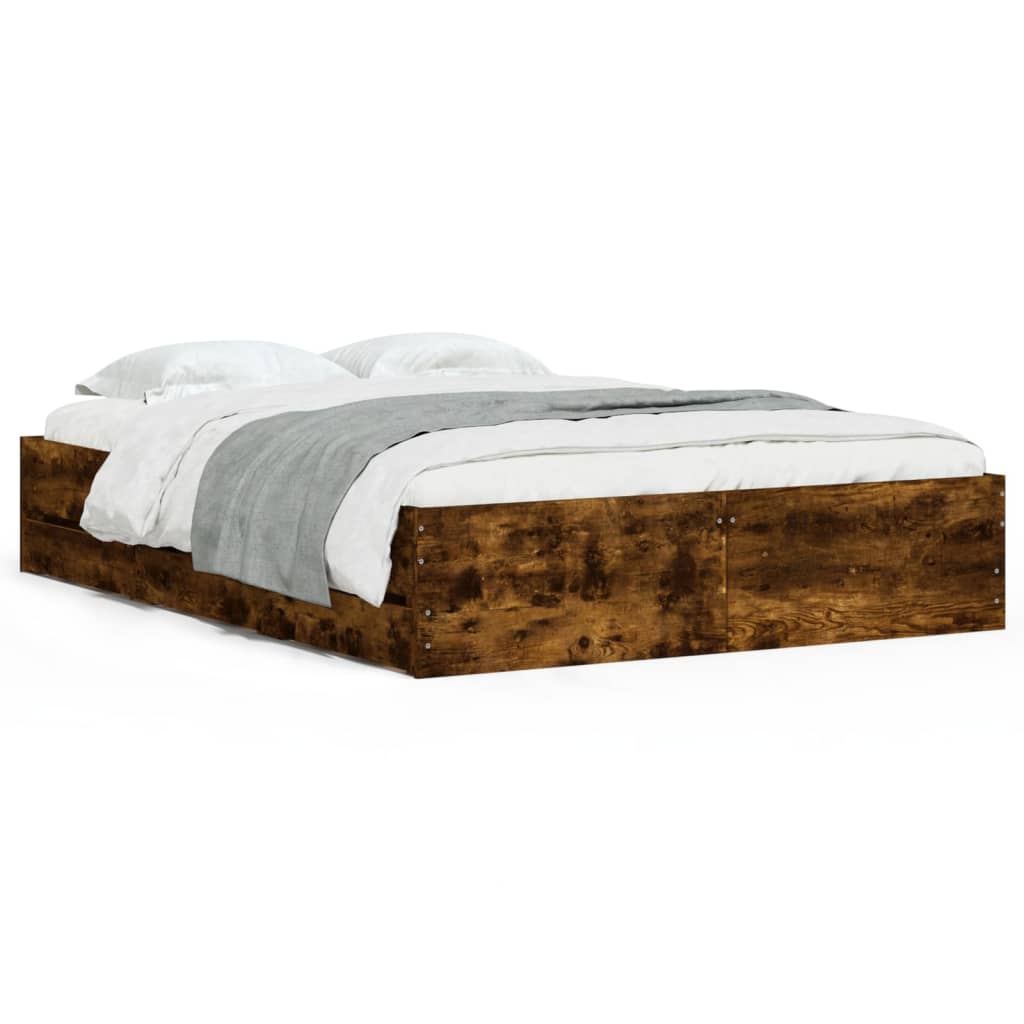 Giroletto con Cassetti Rovere Fumo 120x200 cm Legno Multistrato | homemem39
