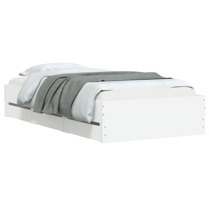 Giroletto con Cassetti Bianco 100x200 cm in Legno Multistrato | homemem39