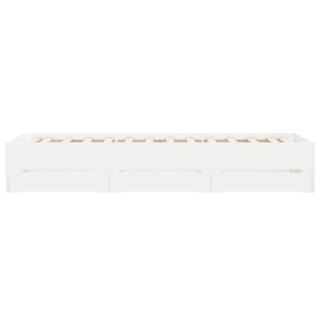 Giroletto con Cassetti Bianco 100x200 cm in Legno Multistrato | homemem39