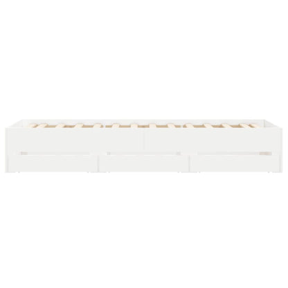 Giroletto con Cassetti Bianco 100x200 cm in Legno Multistrato | homemem39