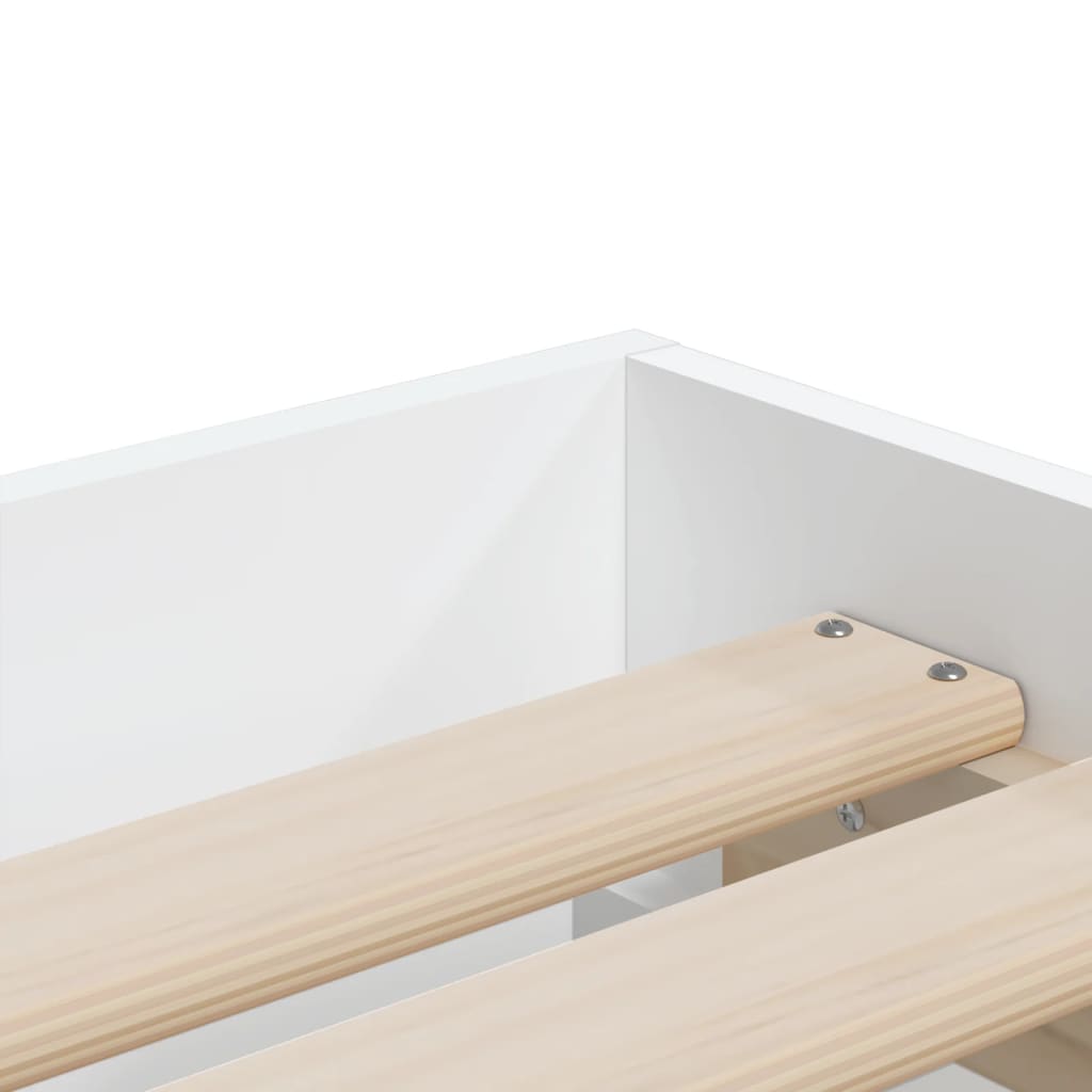 Giroletto con Cassetti Bianco 100x200 cm in Legno Multistrato | homemem39