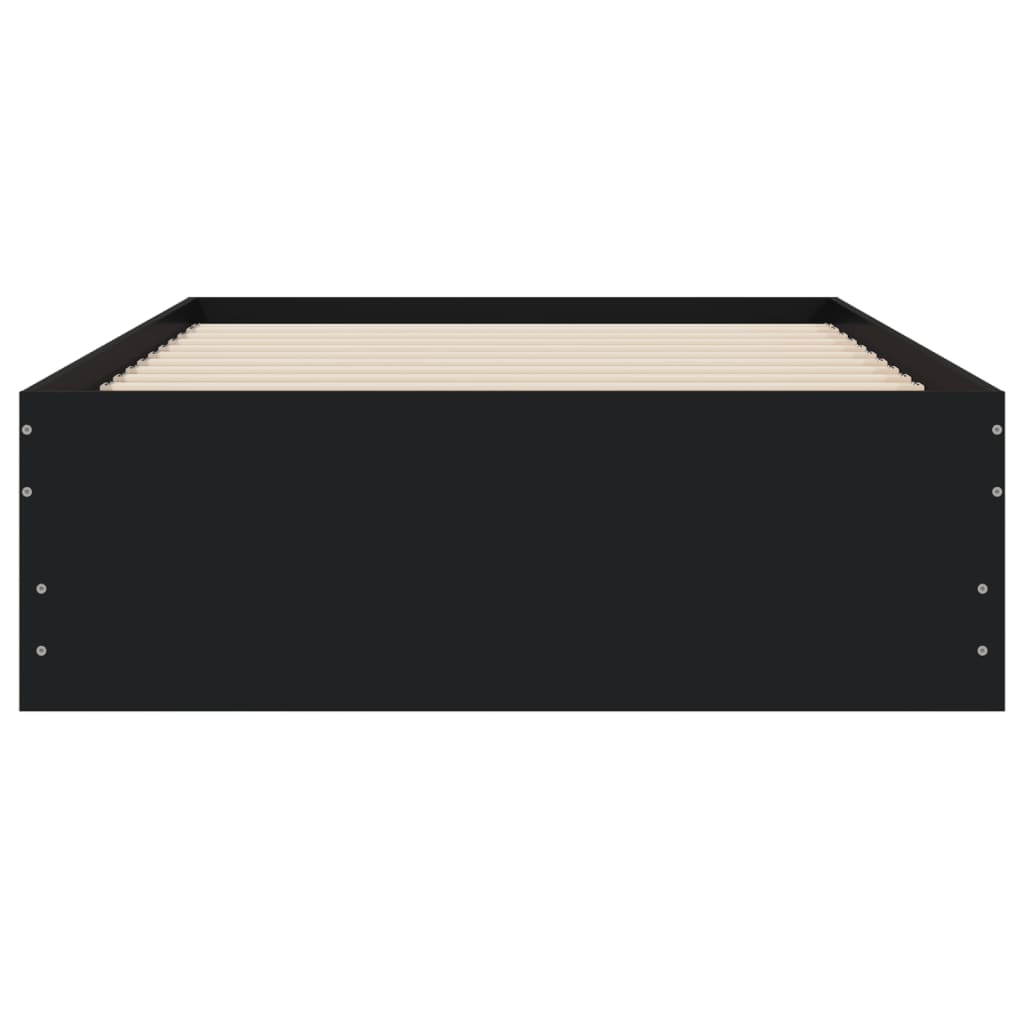 Giroletto con Cassetti Nero 100x200 cm in Legno Multistrato | homemem39