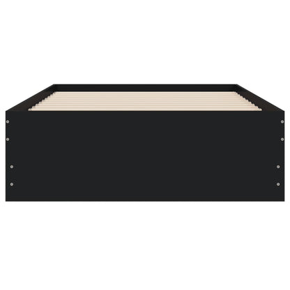 Giroletto con Cassetti Nero 100x200 cm in Legno Multistrato | homemem39
