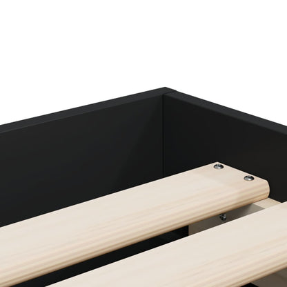 Giroletto con Cassetti Nero 100x200 cm in Legno Multistrato | homemem39