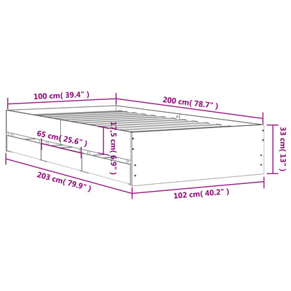 Giroletto Cassetti Rovere Sonoma 100x200 cm Legno Multistrato | homemem39