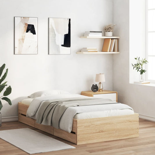 Giroletto Cassetti Rovere Sonoma 100x200 cm Legno Multistrato | homemem39