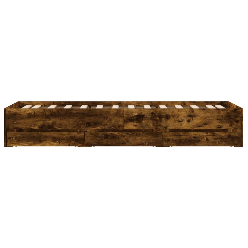 Giroletto con Cassetti Rovere Fumo 100x200 cm Legno Multistrato | homemem39