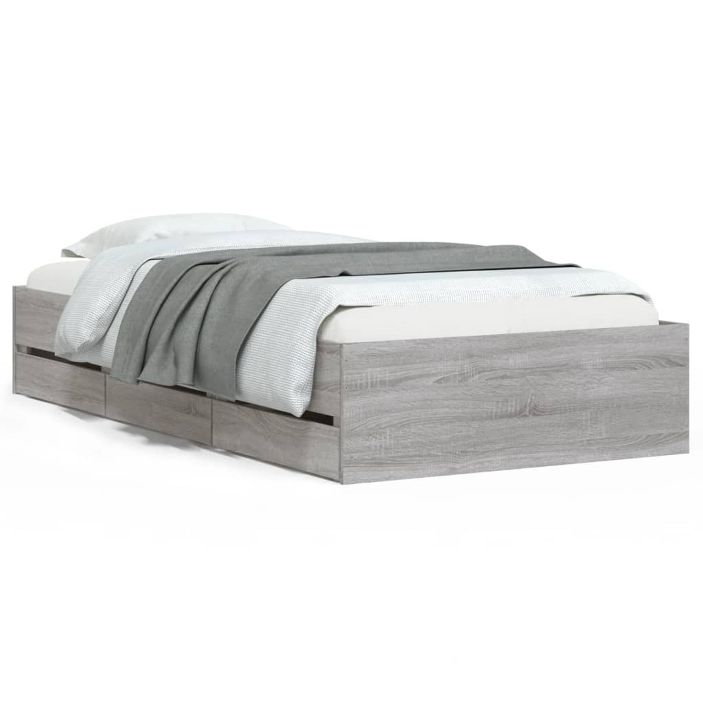 Giroletto Cassetti Grigio Sonoma 100x200 cm Legno Multistrato | homemem39